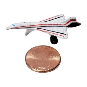 Micro Machines Military Concord Airplane - Vintage 1987 Galoob White Stripes
